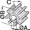 Silniki wewnątrzburtowe VOLVO - Impeller Orig. Ref. 4568-0001 CEF 108 - Kod. 16.194.09 1