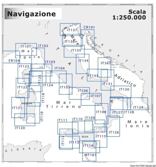 Kartografia strefy przybrzeżnej 1:250.000 NAVIMAP dla żeglugi średniego zasięgu - Navimap marine chart IT108-IT109 - Kod. 70.251.05 3